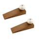 2 Pieces Cream Crackle Ceramic Wooden Door Stopper